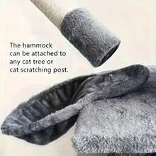 多层猫树塔带吊床，节省空间的猫咪收纳袋，坚固的猫咪站立和攀爬架，现代简约室内猫家具，适合小空间、公寓、宿舍 - 多层平台，猫抓柱（注意：这是现有猫树用户的替换吊床，并非完整的猫树套装） - 彩色 - 查看 6