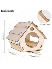Hanging Wooden Bird Feeder Bird House DIY Assembly Outdoor Garden Decoration Bird Cage Bird House - White - View 8