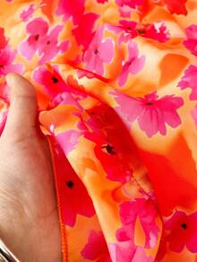 女童甜美优雅连衣裙，轻盈飘逸的设计，适合上学、聚会、郊游等日常场合，春季新款 - 紅色 - 查看 5