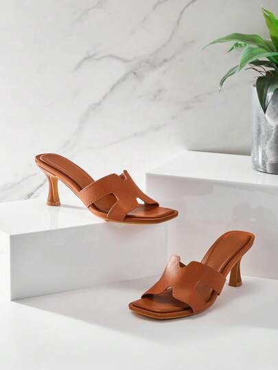 SHUZIA Women's Cut-Out Fashionable Comfortable Slide Heeled Sandals