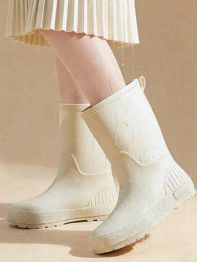 Botas de agua hasta la mitad de la pantorrilla, botas de agua para mujer, botas de agua antideslizantes. Su diseño ligero combina la practicidad con una estética moderna.