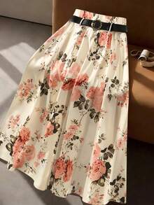 GlowEve CURVE 大码女式碎花系带半身裙 - 彩色 - 查看 3