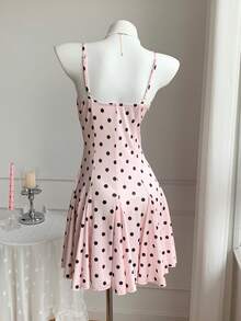 Comfortcana 黑色波点休闲度假吊带迷你连衣裙，夏季 - 彩色 - 查看 2