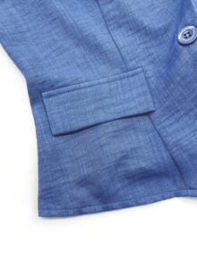 Elenzga 2025 New Blue Asymmetric Design Fashionable Versatile Commuting Casual Cinched Waist Camisole - Dusty Blue - View 7