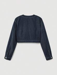 Maija Áo cánh denim dài tay thường ngày màu trơn dành cho nữ - Rửa tối - Xem 4