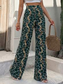 EURMUSE Women Boho Style Vacation Pants, Spring, Summer - Multicolor - View 1