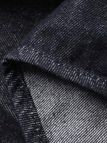 DAZY Young Boy Summer Casual Fashion Street Daily Commute Flap Pocket Shirt And Loose Denim Shorts Set - Black - View 9