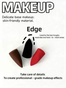 多功能美妆蛋，非乳胶斜切水滴美妆蛋工具，圆筒包装，黑色水滴切印三合一美妆蛋，价格实惠，圣诞礼物，化妆品，化妆工具，便宜货，礼品，女士礼品，圣诞礼物 - 彩色 - 查看 4