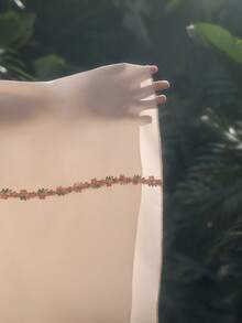 Modelyn Arabian Light Pink Patchwork Lace Straight Loose Traditional Robe Dress - Pink - View 9