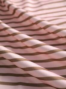 Resyla Korean Style Fashionable Versatile Colorful Striped Pattern Sweatshirt, Suitable For Outerwear, Photography, Camping, Autumn, Winter, Back To School, Women's Regular Crew Neck