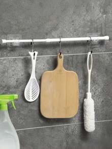 No-Drill Adjustable Tension Rod, Heavy Duty Steel & Plastic Telescopic Curtain Rod For Shower, Closet, Window, Towel & Wardrobe. - Multicolor - View 2