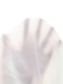 GlowEve CURVE 大码女式优雅纯色镂空刺绣蕾丝边圆领泡泡袖蝴蝶结前襟荷叶边宽松上衣 - 杏色 - 查看 10