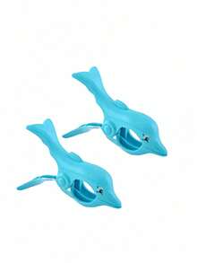 SHEIN 2pcs Beach Towel Clip Summer Portable Chair Holder Large Plastic Clothes Clip Parrot Watermelon Flamingo Ice Cream Pineapple Cactus Coconut Tree Style Clothesline, Graduation Season, Back To School Season Towel Clip - Multicolor - View 24