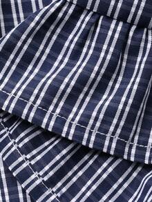 DAZY Teen Girls Plaid Lace Trim Sleeveless Casual Tank Top, Summer - Blue - View 8