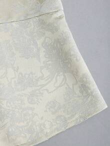 SHEIN Unity 时尚缎面薰衣草色蝴蝶刺绣立领无袖旗袍式上衣，春夏款，情人节款 - 淡紫色 - 查看 8