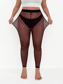 GalTyme 大码女士优雅性感百搭心形休闲打底裤，适合约会和外出，春夏款 - 黑色 - 查看 4