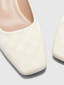 CUCCOO BIZCHIC Women's Elegant Commuting Minimalist Square Toe Pumps Spring Shoes - Beige - View 9