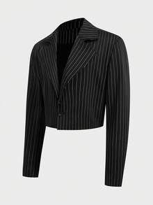 HIMLAND 男士条纹印花翻领商务西装套装，包括外套和裤子，尽显复古绅士风范，适合婚礼、婚礼等场合，也可作为度假、海滩度假礼物送给丈夫或男友，简约时尚，通勤必备。男士套装，包括细条纹西装和两件套，以及细条纹裤子。 - 黑與白 - 查看 6