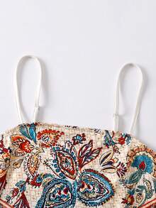 SHEIN Tween Girl Floral Print Camisole Top With Asymmetric Hem - Multicolor - View 5