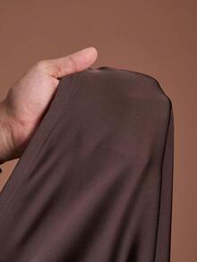 Veslaya Plus Size Spring/Autumn New Casual Elegant Commute Party Date Club Long Sleeve Twist Front Dress - Coffee Brown - View 9