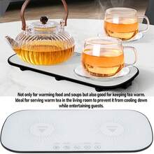 Teckwe 多功能保温隔热板，带保暖蔬菜板，智能食物加热板，餐桌圆形转盘加热垫 - 彩色 - 查看 2