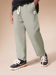 SUMWON 宽松七分徒步裤，翻边裤脚，休闲斜纹棉布裤风格，阔腿设计，舒适贴合，适合夏季、秋季、学校和日常穿着。 - 卡其色 - 查看 4