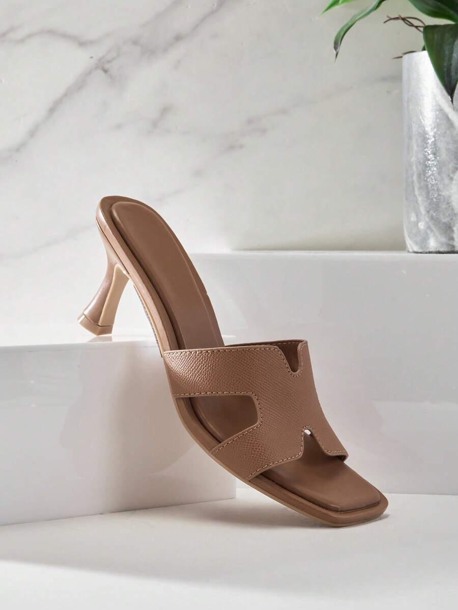 SHUZIA Women's Cut-Out Fashionable Comfortable Slide Heeled Sandals - Olive Green - View 1