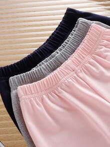 SHEIN Playful Pals 6件套女婴幼儿新生儿0-3岁春夏新款可爱印花灰色、藏青色、粉色T恤短裤套装 - 粉色 - 查看 5
