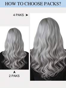 50g 20 miếng băng dính 100% tóc thật dùng cho salon, màu xám bạc, băng dính vô hình liền mạch mượt mà dùng cho tóc thật thẳng, tóc lâu trôi và phần đuôi tóc dày, kẹp tóc hình hoa dùng cho trang phục Halloween - SGray - Xem 7