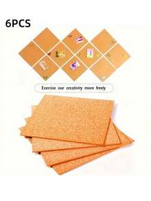 1pc 11.8-Inch Square Frameless Cork Board With Adhesive Backing, Decoration Board For Photo Wall Display And Announcement, Board, Cork Board, Room Decor, Bulletin Board, Classroom, Pin Board, Office Decor, Vision Board, Calendar Board, Bedroom Decor,Fall Decor - Brown - View 11