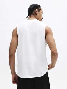 SUMWON Men's Essential Sleeveless Tank Top Crew Neck Regular Fit Basic Casual Summer Tee - White - View 2