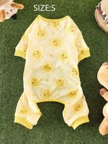 Soft, Breathable, Durable Pet Pajamas Suitable For Small To Medium Dogs And Cats - Adorable Cartoon Design, Comfortable All-Season , Year-Round Pet Clothing | Pullover Pet Jumpsuit | Durable Pet Apparel, Dog Pajamas - Yellow - View 10