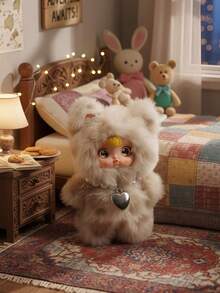 POKOJA LAND 盲盒（非毛绒填充），1个热门“温馨小屋小熊”系列盲盒玩偶，毛绒连帽角色玩偶，包含6款常规款式和1款隐藏惊喜，具有纹理饰面、心形吊坠和珍珠点缀的收藏艺术玩具，是桌面摆件、家居装饰和冬季派对礼品的理想之选，也是馈赠亲朋好友的完美节日礼物，更是收藏家和爱好者寻找温暖迷人装饰品的绝佳情人节礼物。 - 潮玩盲盒 - 查看 3