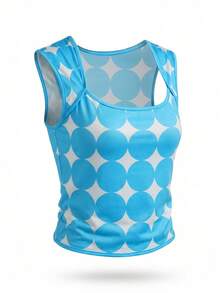INAWLY Women's Geometric Print Fitted Cropped Tank Top, Summer Vacation - Multicolor - View 3