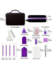 30/60/120 Slots DIY Diamond Painting Storage Case, Upgraded Canvas Organizer With Accessories, Shockproof Bead & Art Supply Holder, Portable Jewelry Container With Tools, Multifunctional Craft & Sewing Supplies Kit, Plastic Material - Multicolor - View 3
