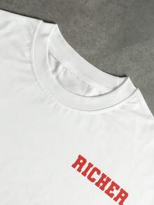 PAVTROS 男士嘻哈印花刺绣短袖T恤 - 彩色 - 查看 6