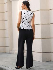 Editum Sleeveless Top And Pants Minimalist Commuting Elegant Linen Suit  Spring/Summer Work Wear Women Business Professional Women - Multicolor - View 3