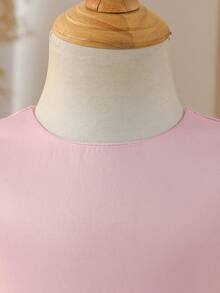 SHEIN Glamorique Kids Baby Girl Flower Bridesmaid Dress, Wedding, Flower Girl ,Elegant,Birthday Party, - Pink - View 5