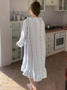 DAZY Bequemer bedruckter Nachthemd-Loungewear für Teenager-Mädchen - Weiss - Übersicht 5