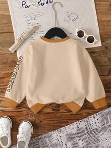 SHEIN | PAW Patrol 男童休闲撞色滚边狗狗印花圆领卫衣，秋季款 - 白色 - 查看 2