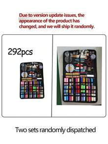 1pc Portable Sewing Kit, Home Sewing Tool Set With Thread Box, Needles, Sewing Accessories (Random Color) - Black - View 14
