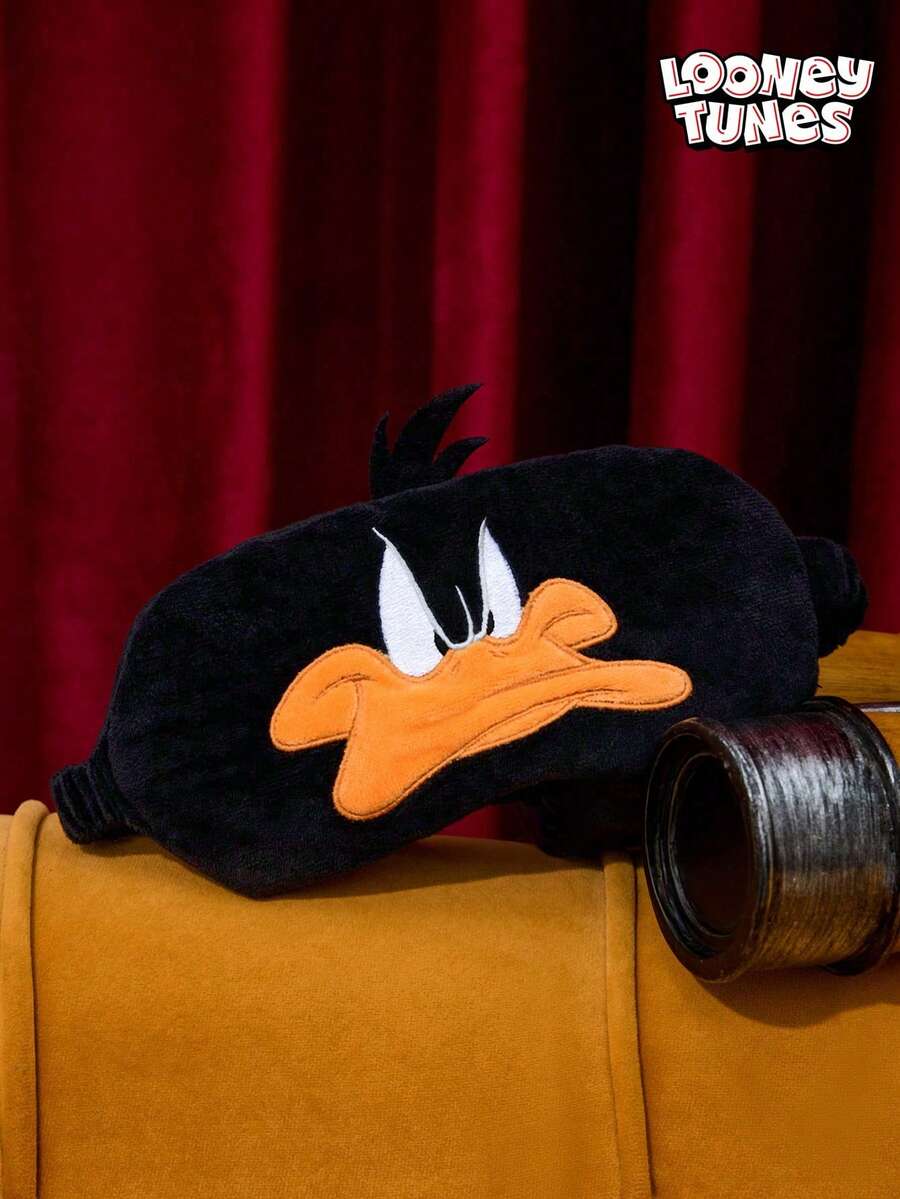 LOONEY TUNES X Joivida Daffy Duck Embroidered Polyester Sleep Mask - Black - View 1
