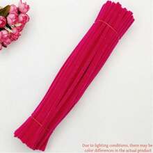 Bộ 100 chiếc que nhung/dây kẽm nhung tự làm, kèm video hướng dẫn, 62 màu sắc, chất liệu nhung mềm mại dùng cho đồ thủ công, trang trí nghệ thuật, làm quả bông. - Nhiều màu - Xem 14