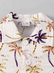 SHEIN مجموعة قميص كم قصير مطبوع ذو ياقة وشورت ذو خصر مطاطي للأطفال الصغار، مناسب للصيف والتنقل والمدرسة والأنشطة اليومية والعطلات، مقاس 6 أشهر - 3 سنوات، ملابس أطفال، ملابس رضع، ملابس أطفال صغار، تي شيرت أطفال صغار، شورت أطفال صغار - متعدد الألوان - مشاهدة 6