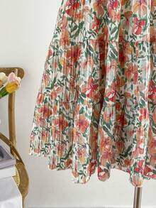 Soleia 大码女式春季碎花露背系带A字迷你连衣裙 - 彩色 - 查看 5