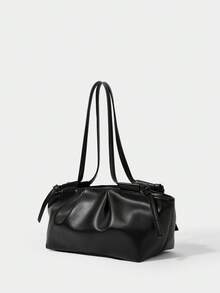 SHECARRY Geantă de umăr din PU cu design la modă, cu design de nor, geantă de mână de înaltă calitate pentru navetiști, geantă nouă plisată pentru femei