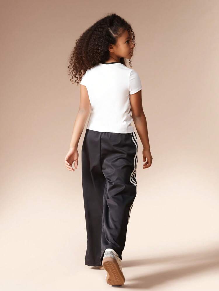 Star Print T-Shirt With Track Pants Set