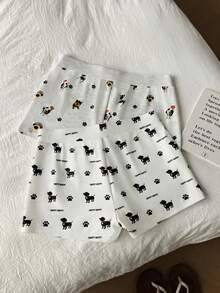 GlowEve Petite 2件套 娇小女款休闲可爱狗狗印花高腰修身超短裤，适合日常、居家、外出和购物等多种场合。 - 彩色 - 查看 2