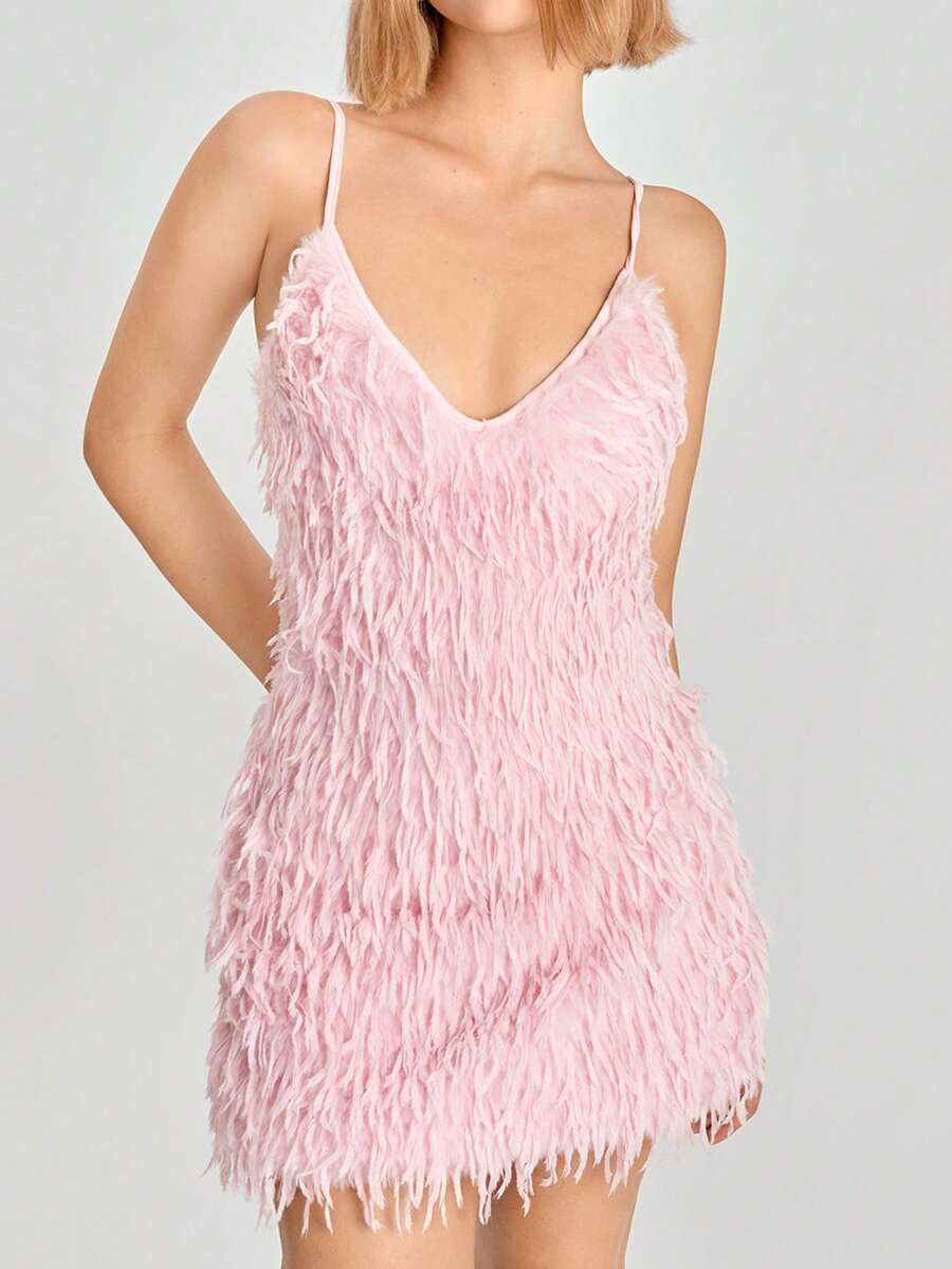 SHEIN EZwear 女士纯色蓬松吊带裙