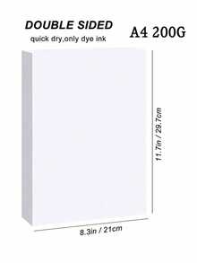 50 Sheets Double-Sided Photo Paper High Glossy Photographic Paper 8.3x11.7 Inch Compatible With Inkjet Printer 140/160/180/200/260/300 GSM - White - View 10